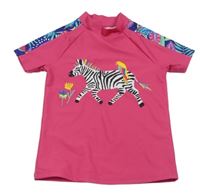 Ružovo-vzorované UV tričko so zebrou