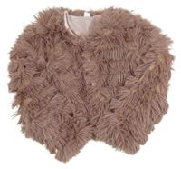 Starorůžový kožešinový podšitý crop kabátek Shein