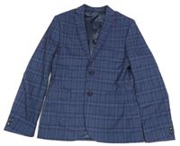 Tmavomodré kostkované sako Next 