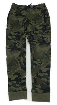 Kaki-čierne army tepláky Next