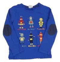 Safírové triko s roboty miniclub