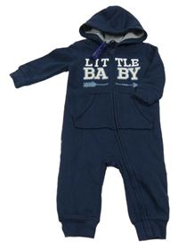 Nové - Tmavomodrá tepláková kombinéza s nápisom a kapucňou Lupilu