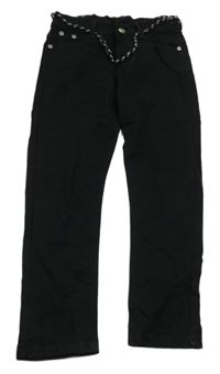 Čierne skinny rifle s tkaničkou