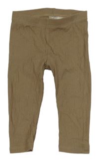 Hnedé rebrované legíny H&M