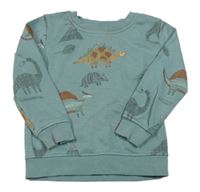 Šedozelená mikina s dinosaurami George