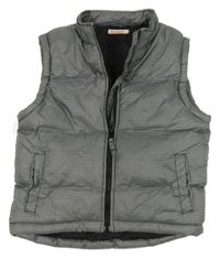 Sivo-biela kockovaná šušťáková zateplená vesta Bluezoo