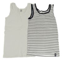 2x nátělník - bílý + pruhovaný Yigga