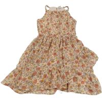 Světlerůžovo-květované šifonové šaty Lindex