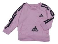 Ružovo-čierna mikina s logem Adidas