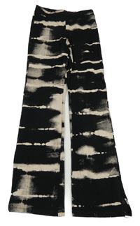 Čierno-béžové vzorované flare nohavice H&M