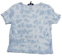 Modro-biele batikované crop tričko New Look