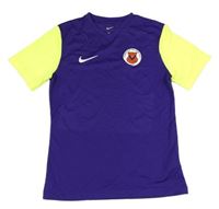 Fialovo-neonově oranžový funkční fotbalový dres Nike