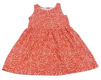 Červené bavlnené šaty s kvietkami H&M