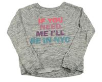 Šedá melírovaná mikina s nápisem H&M