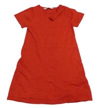 Červené trblietavé svetrové šaty s mašlou zn. H&M