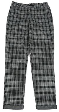 Černo-bílé kostkované kalhoty Primark 