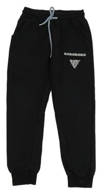 Čierne tepláky s logem Prada