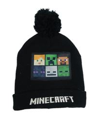Černá pletená čepice Minecraft
