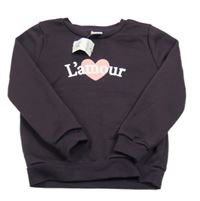 Nové - Lilková mikina so srdiečkom a nápisom Pepco