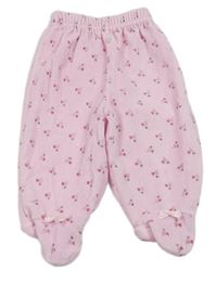 Světlerůžové sametové polodupky s kvietkami