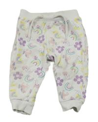 Bílé tepláky s jednorožci Ergee 