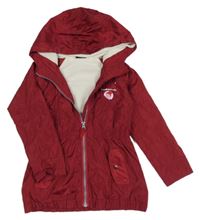 Červená šušťáková jarná parka s kapucňou Influx