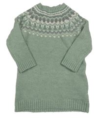 Svetlozelené svetrové šaty so vzorom Primark
