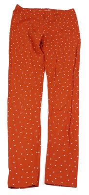 Červené puntíkované legíny H&M