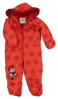 Červená šušťáková zimná kombinéza s kapucí - Minnie George
