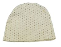 Krémová bavlnená čapica s bodkami