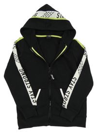 Čierna prepínaci mikina s nápismi a kapucňou Chapter Young