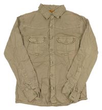 Béžová riflová košilová bunda Hema