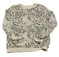 Béžovo-čierna vzorovaná mikina C&A