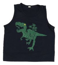 Tmavomodré tielko s dinosaurom