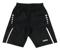 Čierne športové funkčné teplákové kraťasy s pruhmi Jako