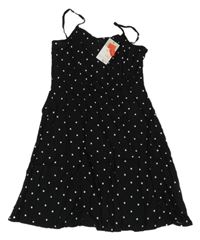 Nové - Čierne ľahké šaty s bodkami Primark