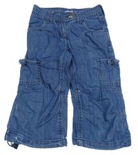 Modré culottes rifle s vreckami Vertbaudet