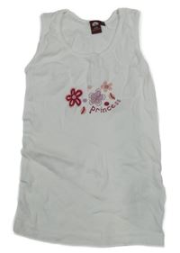 Biely top s kvietkami