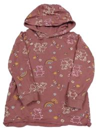 Růžová mikina s Pepinou a kapucí 