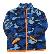 Modro-světlemodrá army fleecová propínací mikina Kiki&Koko