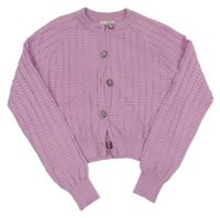 Lila ažurový prepínaci crop sveter s gombíky Shoeby