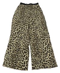 Béžovo-hnedé vzorované culottes nohavice Shein