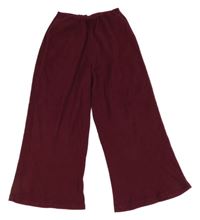 Vínové rebrované culottes nohavice River Island