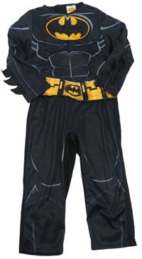 Kostým - Černo-tmavošedý vycpaný overal - Batman