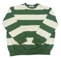 Tmavozeleno-smotanová pruhovaná mikina H&M