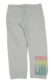 Bílé capri chino tepláky s logem converse