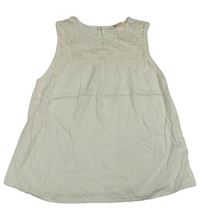 Smetanová vzorovaná letní halenka s krajkou H&M