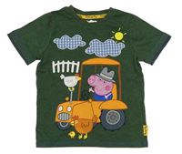 Tmavozelené melírované tričko s Peppa Pig NUTMEG