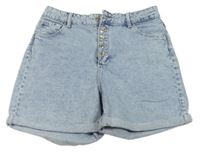 Světlemodré plísňové riflové kraťasy H&M