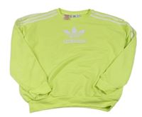 Limetkovo-biela oversize mikina Adidas